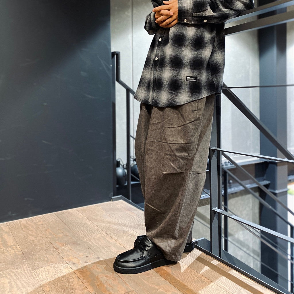 HERRINGBONE BALLOON PANTS II #CHARCOAL [FW23-B07]
