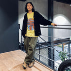 HERRINGBONE BALLOON PANTS II #OLIVE [FW23-B07]