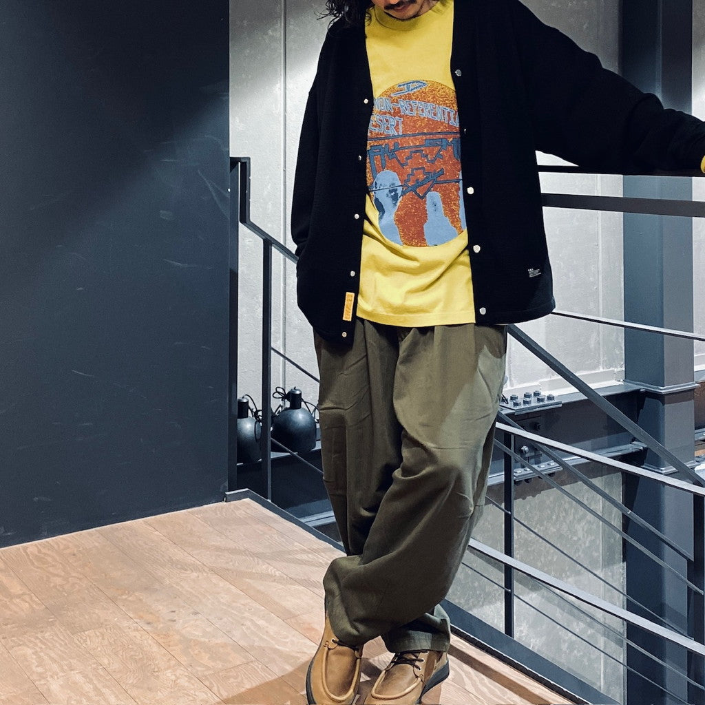 HERRINGBONE BALLOON PANTS II #OLIVE [FW23-B07]