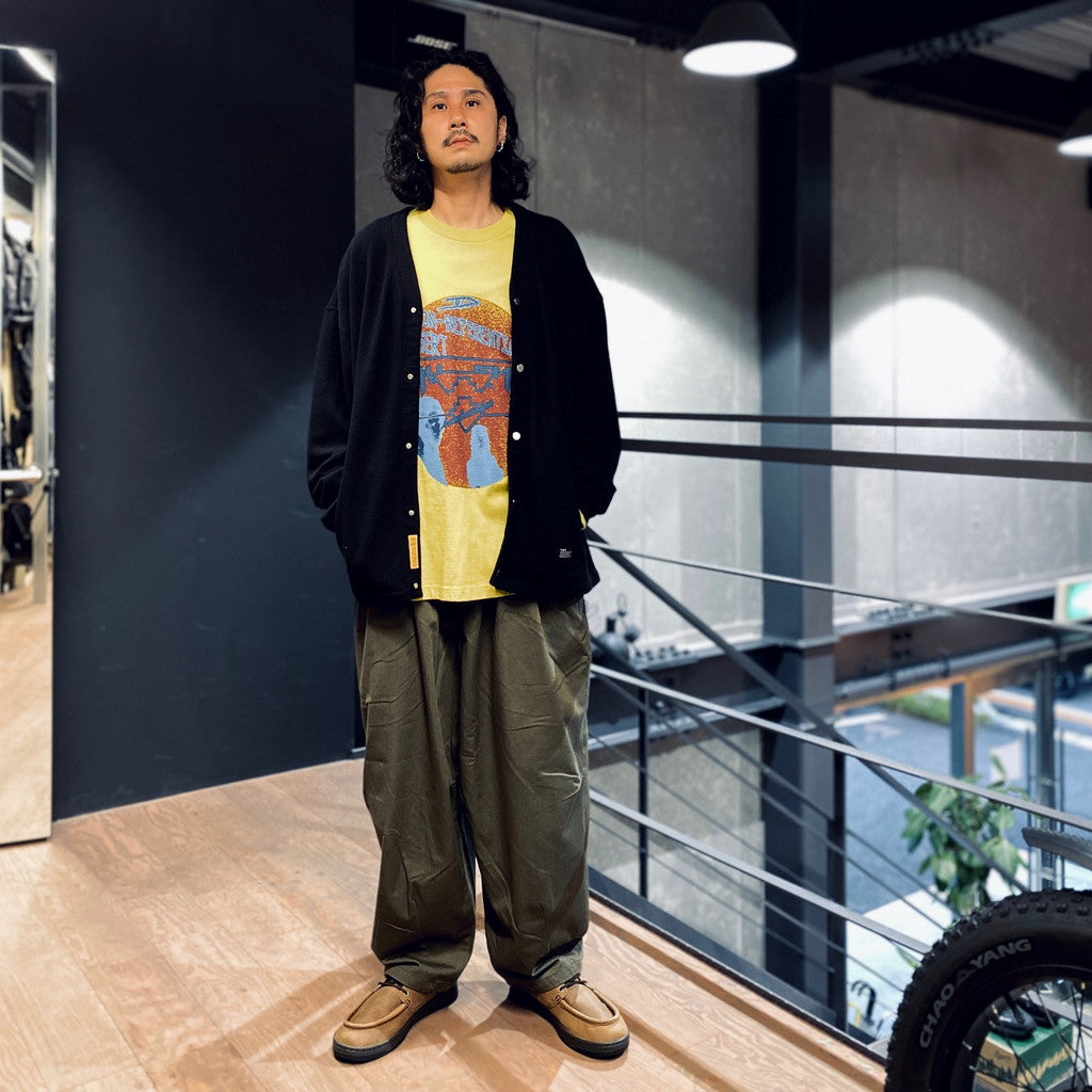 HERRINGBONE BALLOON PANTS II #OLIVE [FW23-B07]