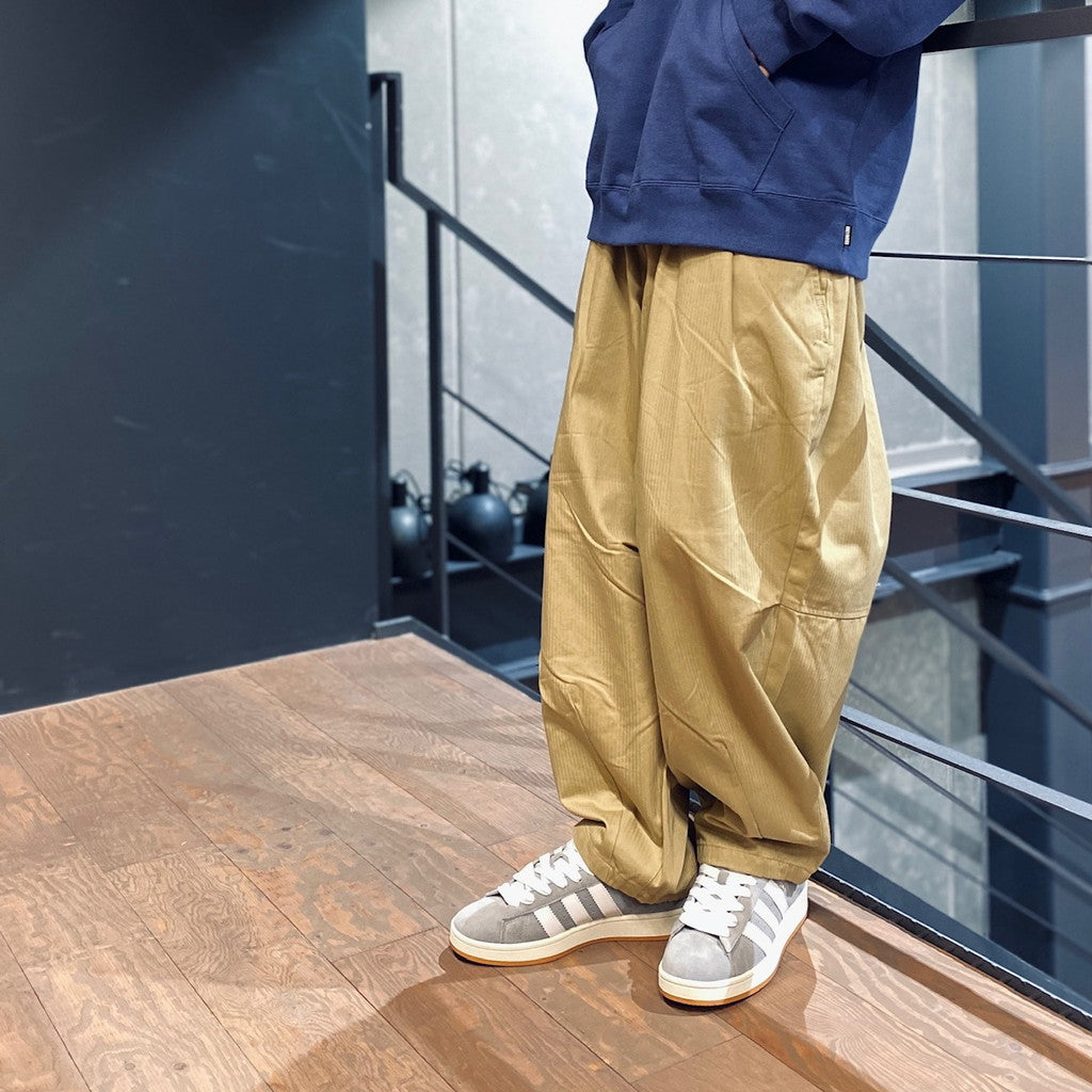 HERRINGBONE BALLOON PANTS II #BEIGE [FW23-B07]