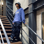 HEAVY WEIGHT CREW NECK SWEAT SHIRT #NAVY [23FWE-WMC-SS04]