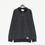 LEOPARD KNIT POLO SHIRT #CHARCOAL [23FW-WMK-KN20]
