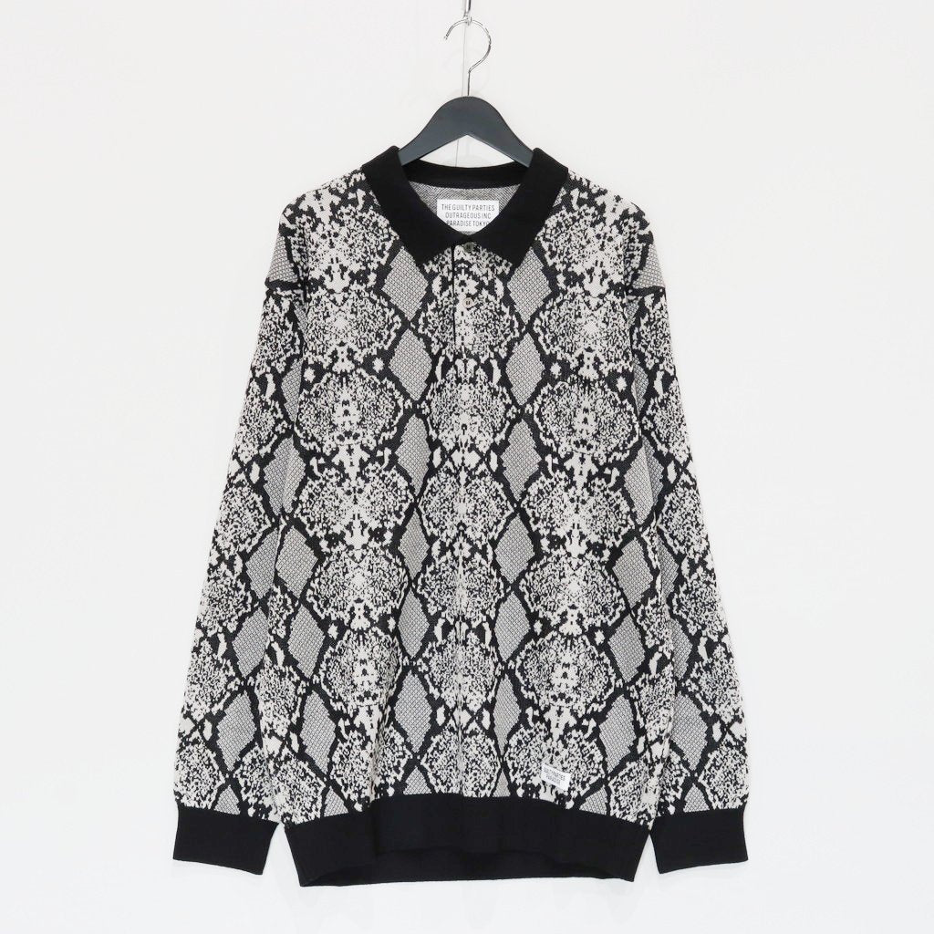 PYTHON KNIT POLO SHIRT #WHITE [23FW-WMK-KN21]