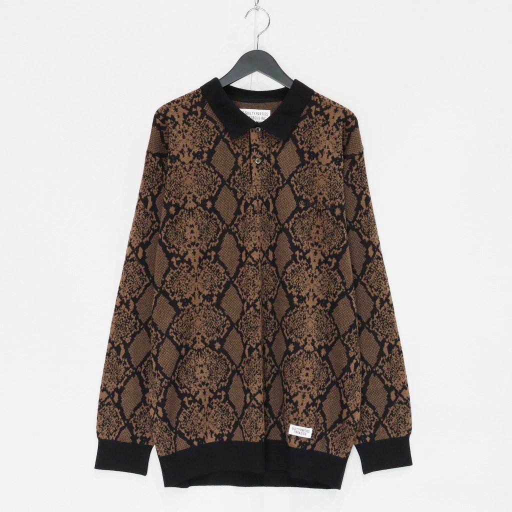 PYTHON KNIT POLO SHIRT #BROWN [23FW-WMK-KN21]
