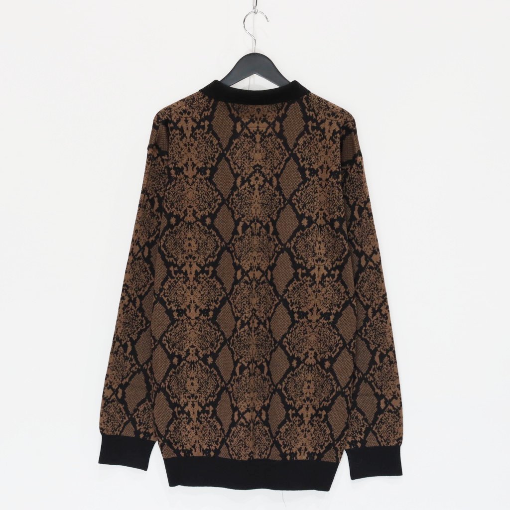PYTHON KNIT POLO SHIRT #BROWN [23FW-WMK-KN21]