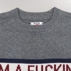 我他媽的問題圓領針織衫 #灰色 [SC2320-KN11]