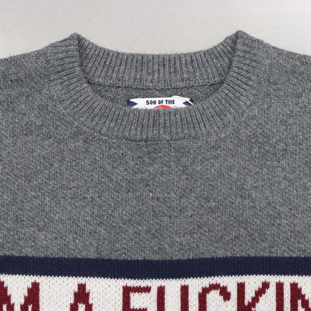 我他媽的問題圓領針織衫 #灰色 [SC2320-KN11]