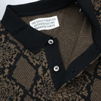 PYTHON KNIT POLO SHIRT #BROWN [23FW-WMK-KN21]