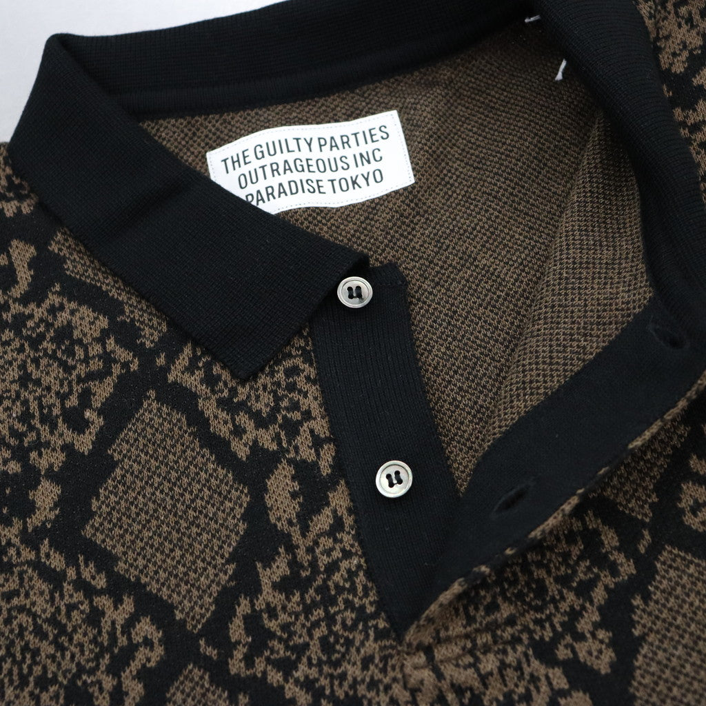 PYTHON KNIT POLO SHIRT #BROWN [23FW-WMK-KN21]