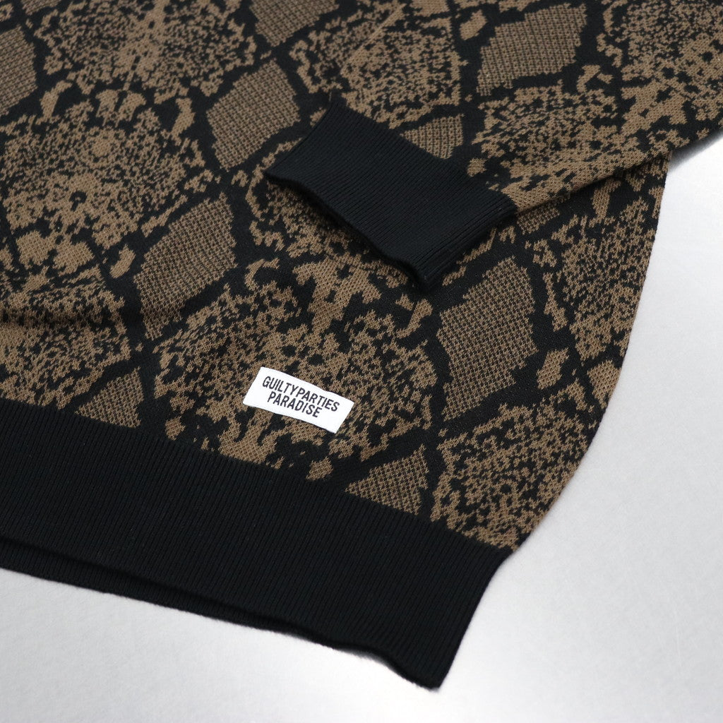 PYTHON KNIT POLO SHIRT #BROWN [23FW-WMK-KN21]