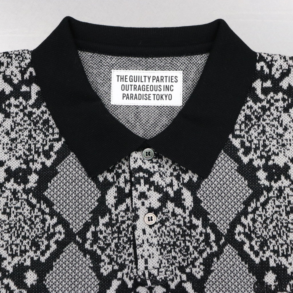 PYTHON KNIT POLO SHIRT #WHITE [23FW-WMK-KN21]