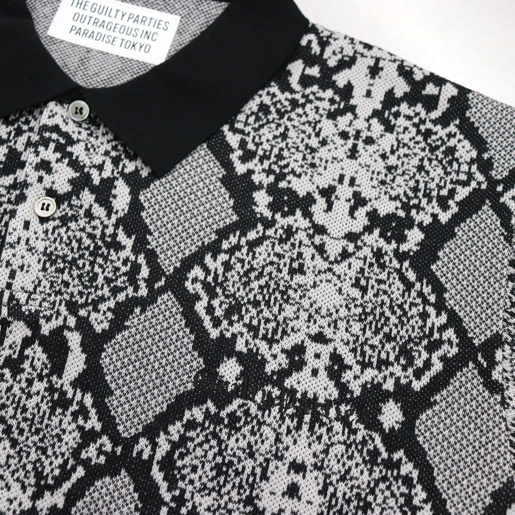 PYTHON KNIT POLO SHIRT #WHITE [23FW-WMK-KN21]