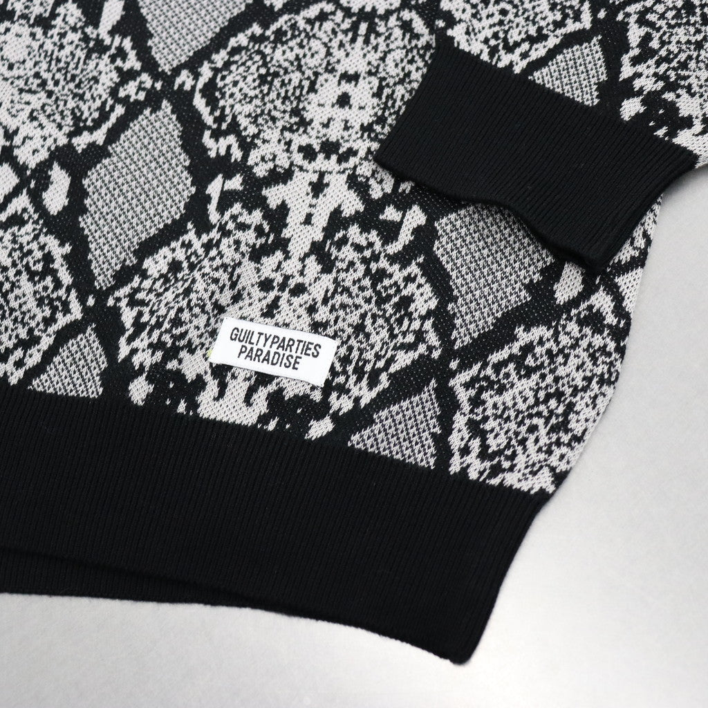 PYTHON KNIT POLO SHIRT #WHITE [23FW-WMK-KN21]