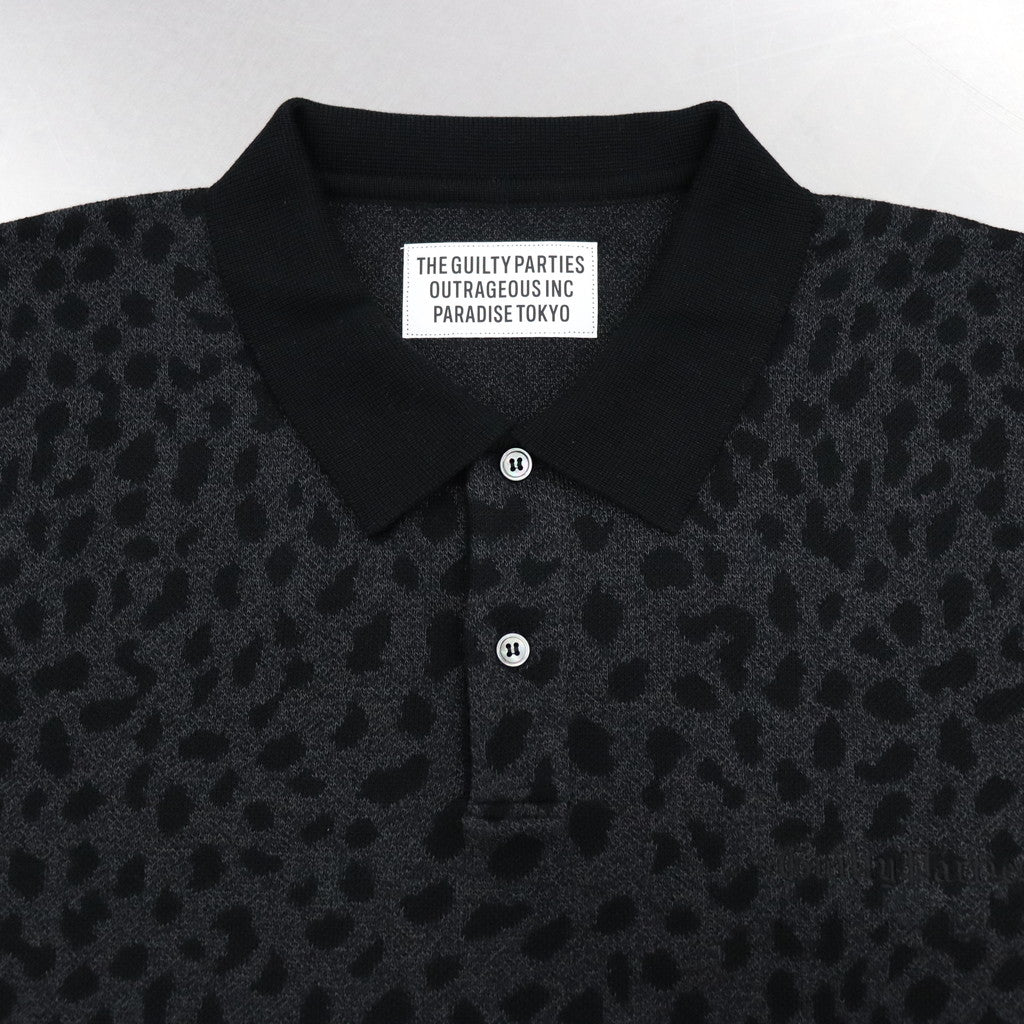 LEOPARD KNIT POLO SHIRT #CHARCOAL [23FW-WMK-KN20]