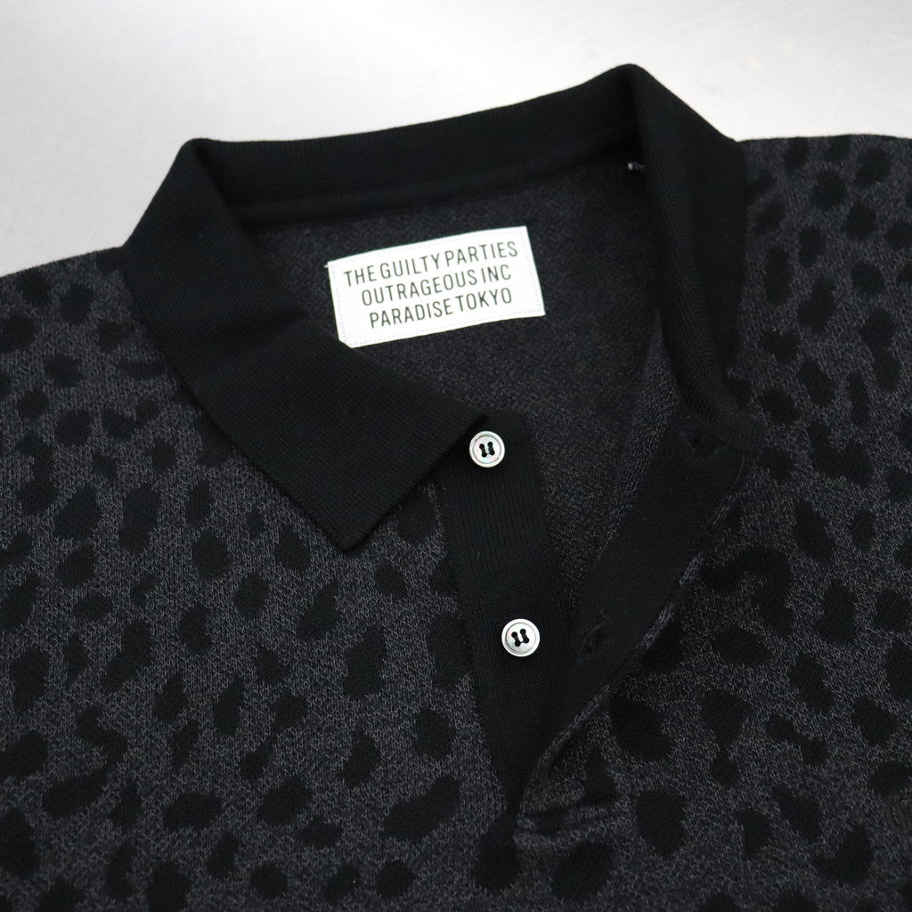 LEOPARD KNIT POLO SHIRT #CHARCOAL [23FW-WMK-KN20]
