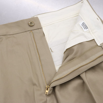 DOUBLE PLEATED CHINO TROUSERS #BEIGE [23FW-WMP-PT01]