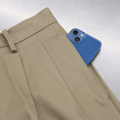 DOUBLE PLEATED CHINO TROUSERS #BEIGE [23FW-WMP-PT01]