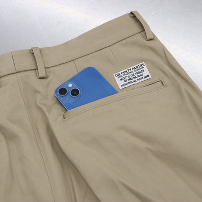 DOUBLE PLEATED CHINO TROUSERS #BEIGE [23FW-WMP-PT01]