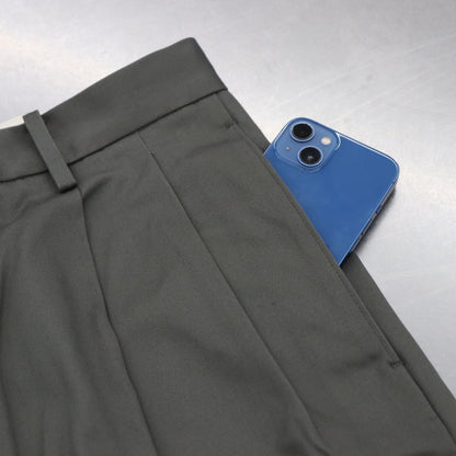 DOUBLE PLEATED CHINO TROUSERS #GRAY [23FW-WMP-PT01]