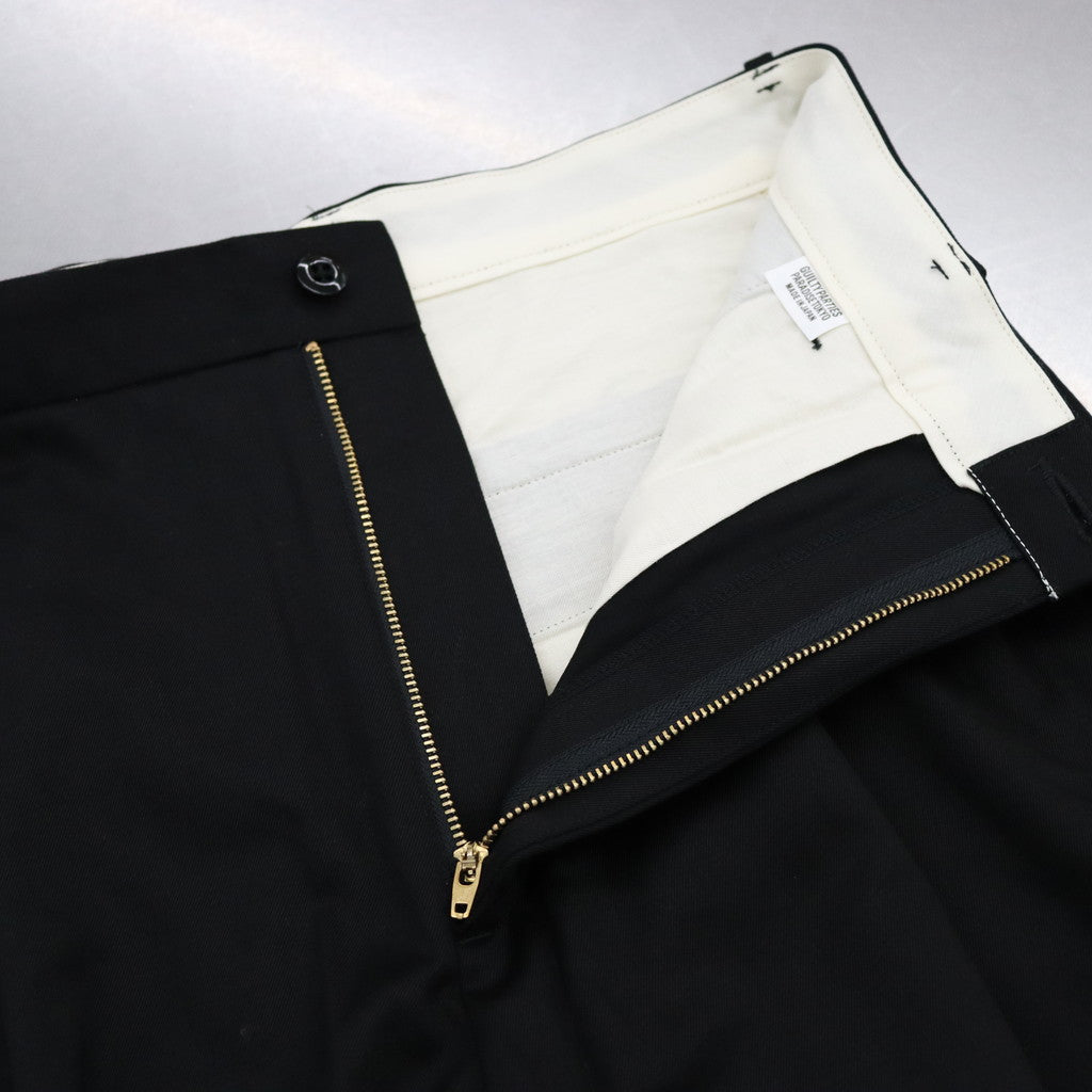 DOUBLE PLEATED CHINO TROUSERS #BLACK [23FW-WMP-PT01]