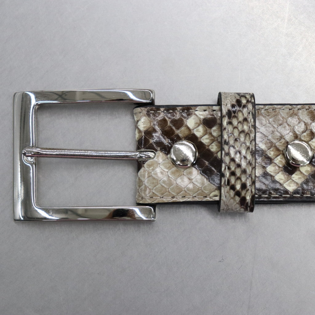 PYTHON LEATHER BELT #WHITE [WMGP-BL01] – cocorozashi