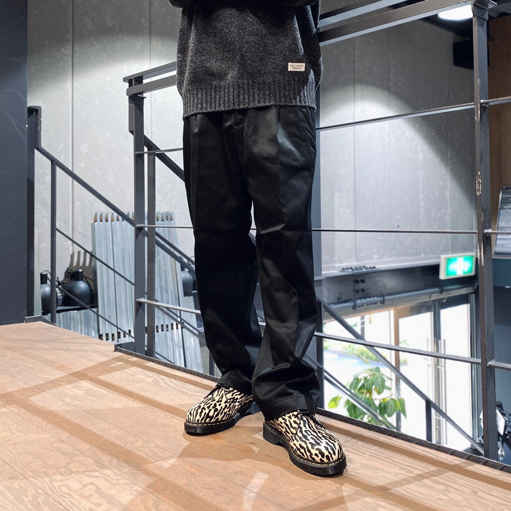 DOUBLE PLEATED CHINO TROUSERS #BLACK [23FW-WMP-PT01]