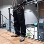DOUBLE PLEATED CHINO TROUSERS #BLACK [23FW-WMP-PT01]