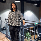 PYTHON KNIT POLO SHIRT #WHITE [23FW-WMK-KN21]