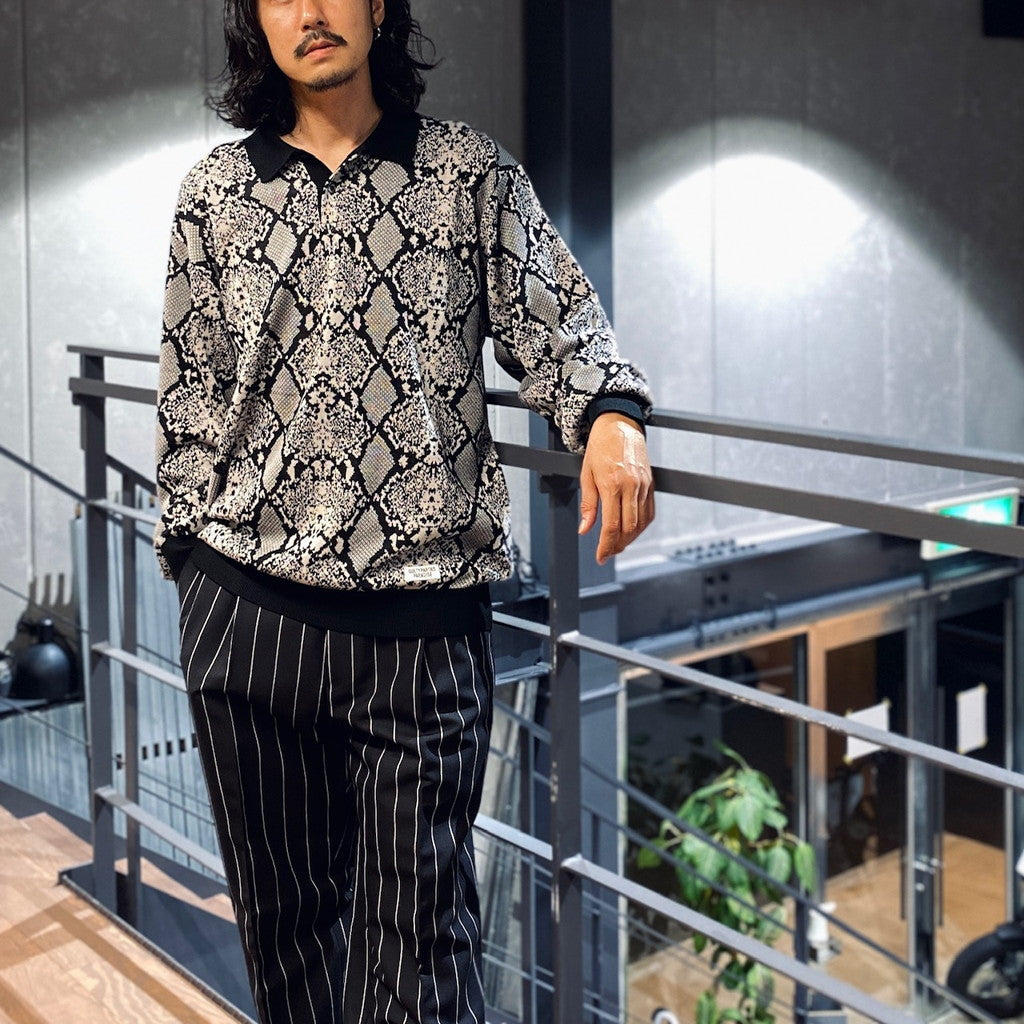 PYTHON KNIT POLO SHIRT #WHITE [23FW-WMK-KN21]
