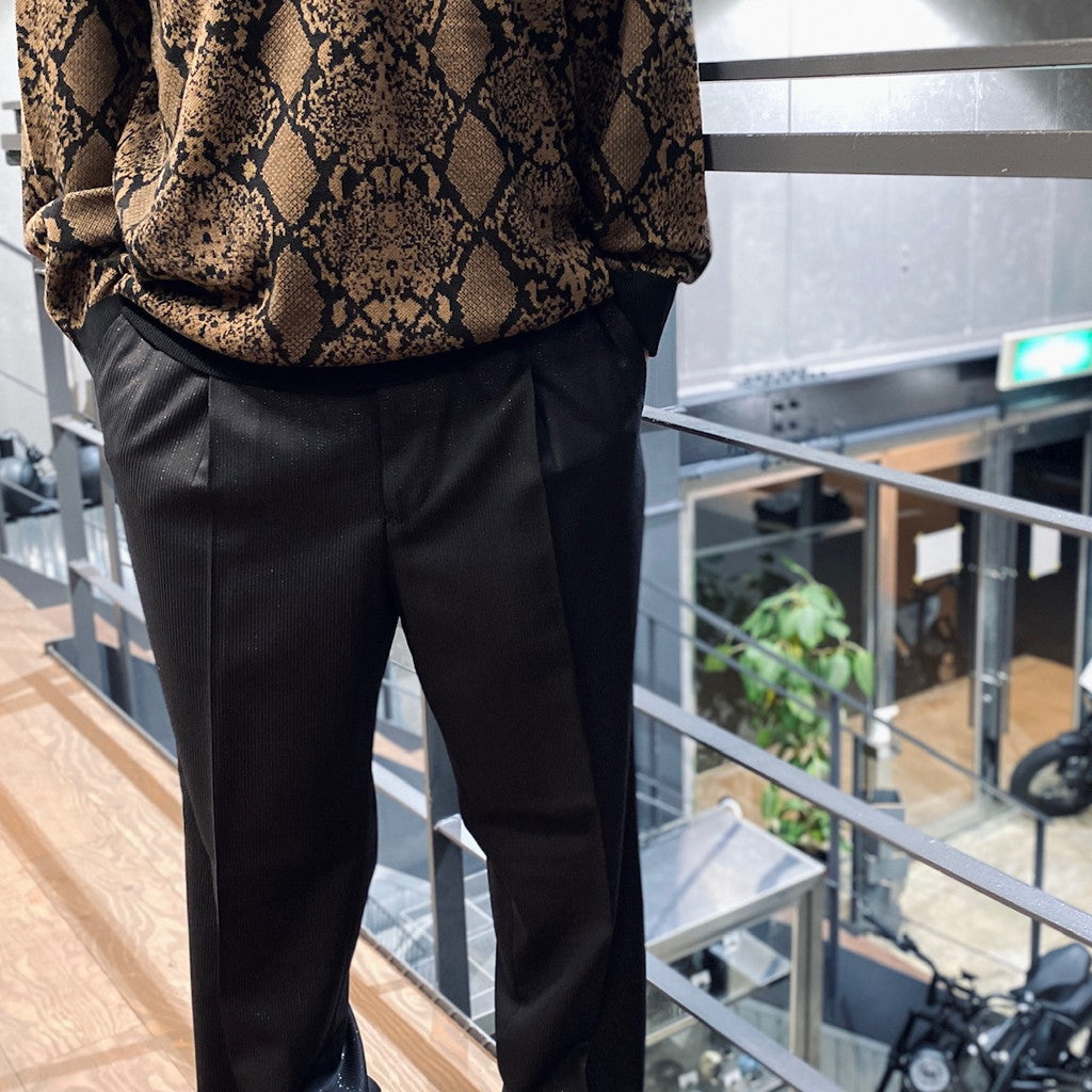 褶襉長褲 - 型號 2- #黑色 [23FWE-WMP-TR05]