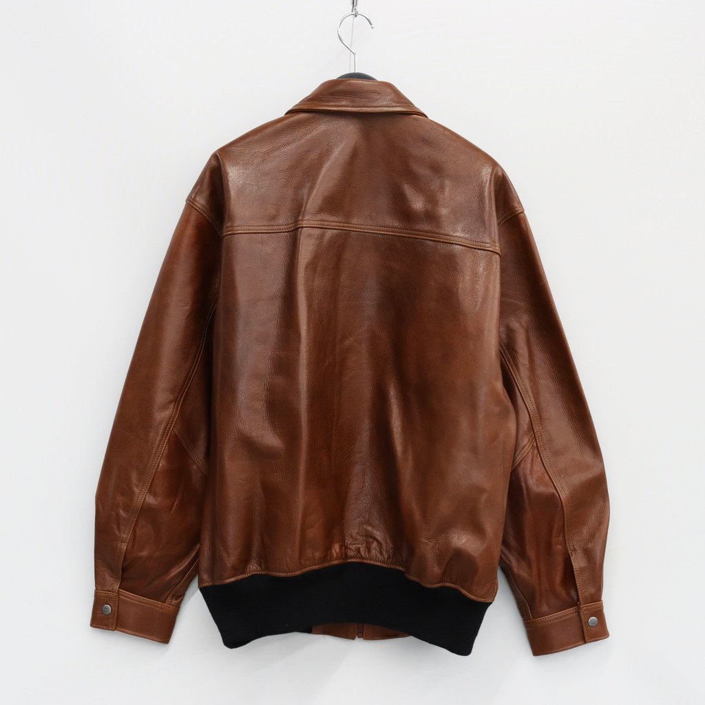 LEATHER JACKET #BROWN [23FW-WMO-BL01]