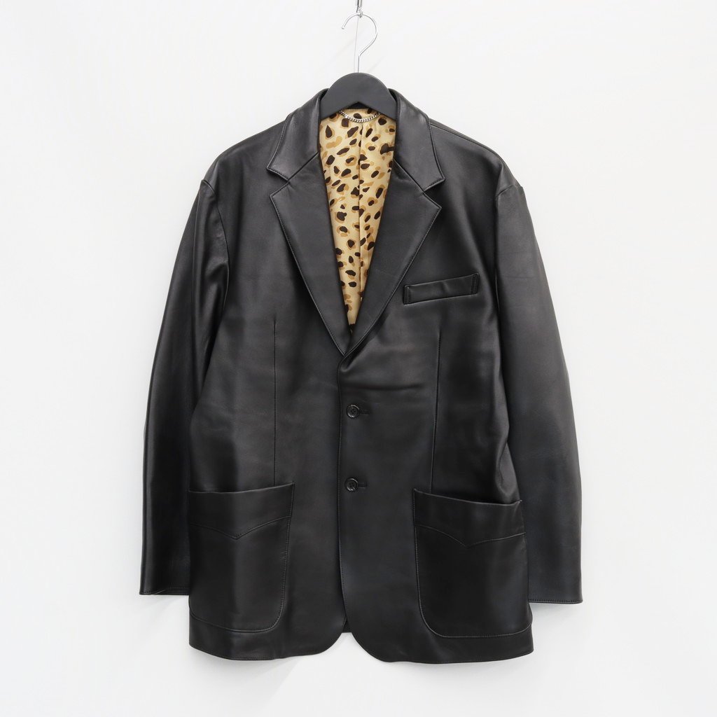 LEATHER SINGLE BREASTED JACKET -TYPE 2- #BLACK [23FW-WMO-JK02]