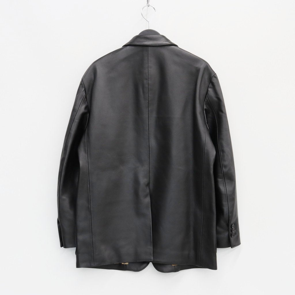 LEATHER SINGLE BREASTED JACKET -TYPE 2- #BLACK [23FW-WMO-JK02]