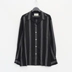 STRIPED OPEN COLLAR SHIRT L/S -TYPE 1- #BLACK [23FW-WMS-OC05]