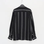 STRIPED OPEN COLLAR SHIRT L/S -TYPE 1- #BLACK [23FW-WMS-OC05]