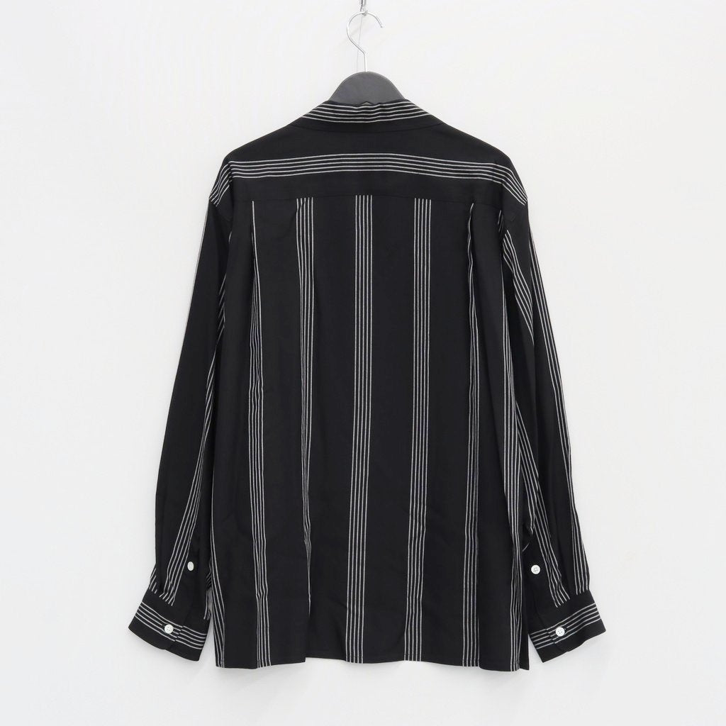 STRIPED OPEN COLLAR SHIRT L/S -TYPE 1- #BLACK [23FW-WMS-OC05]