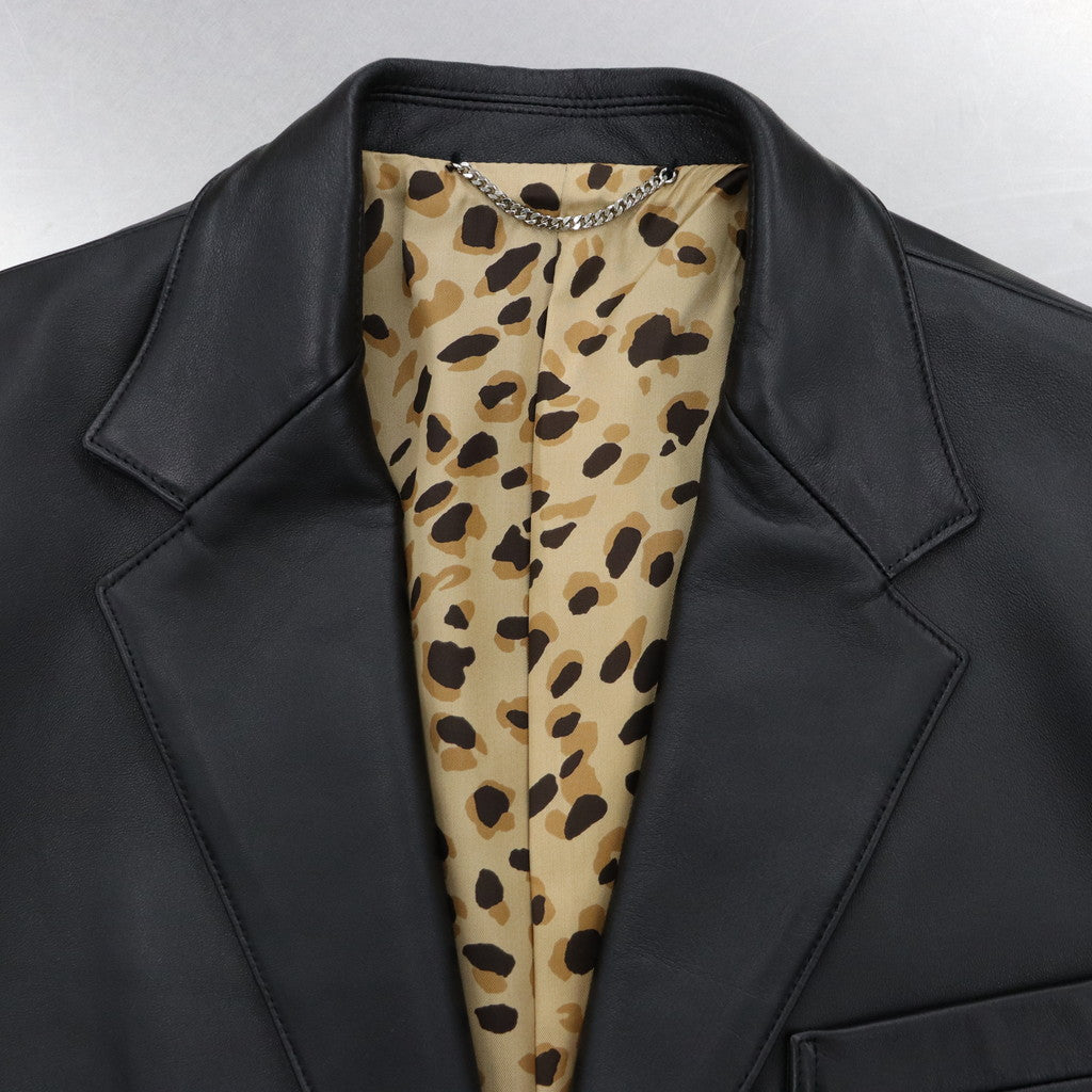 LEATHER SINGLE BREASTED JACKET -TYPE 2- #BLACK [23FW-WMO-JK02]