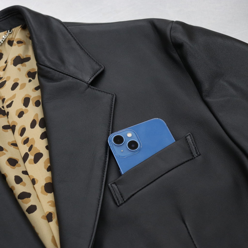 LEATHER SINGLE BREASTED JACKET -TYPE 2- #BLACK [23FW-WMO-JK02