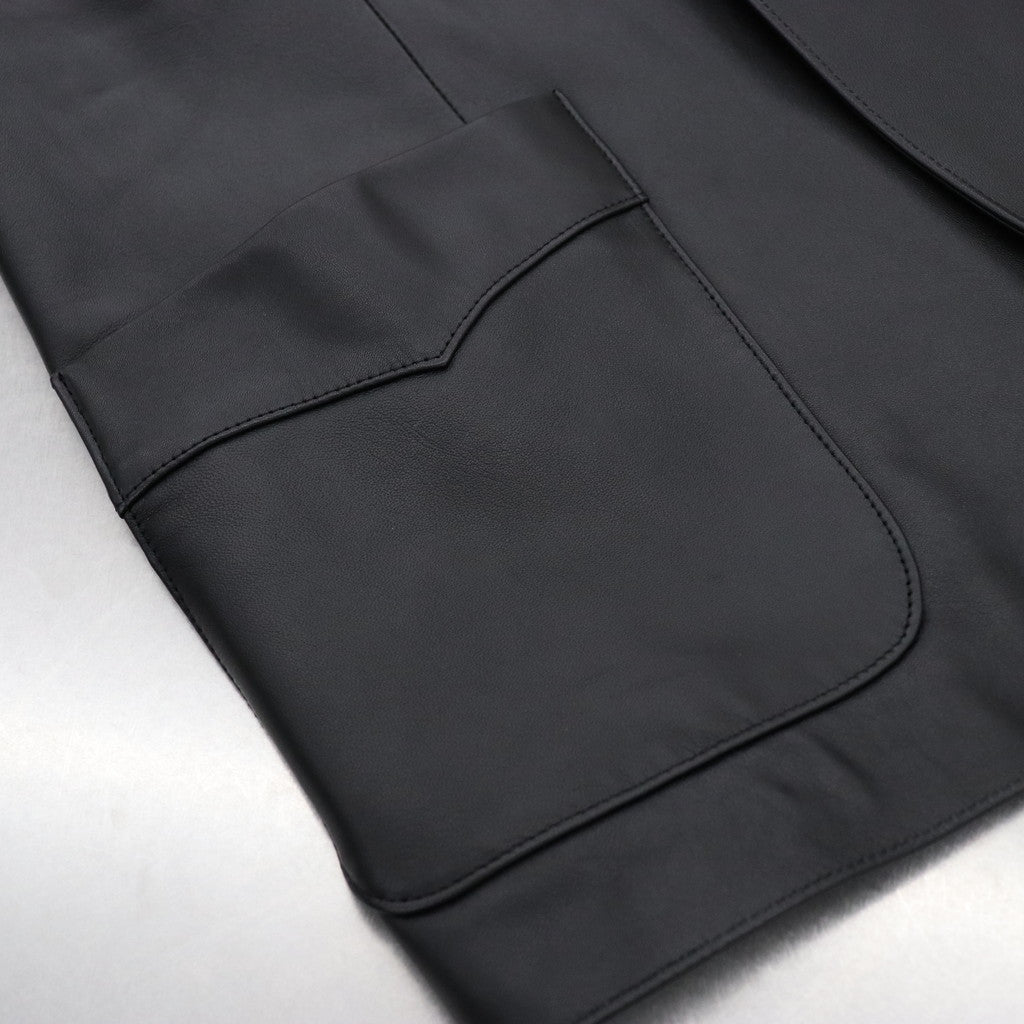 LEATHER SINGLE BREASTED JACKET -TYPE 2- #BLACK [23FW-WMO-JK02]