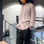 STRIPED OPEN COLLAR SHIRT L/S -TYPE 1- #PURPLE [23FW-WMS-OC05]