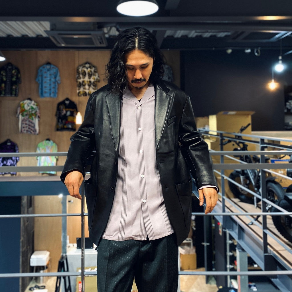 LEATHER SINGLE BREASTED JACKET -TYPE 2- #BLACK [23FW-WMO-JK02]