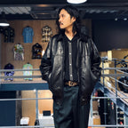 LEATHER JACKET #BLACK [23FW-WMO-BL01]