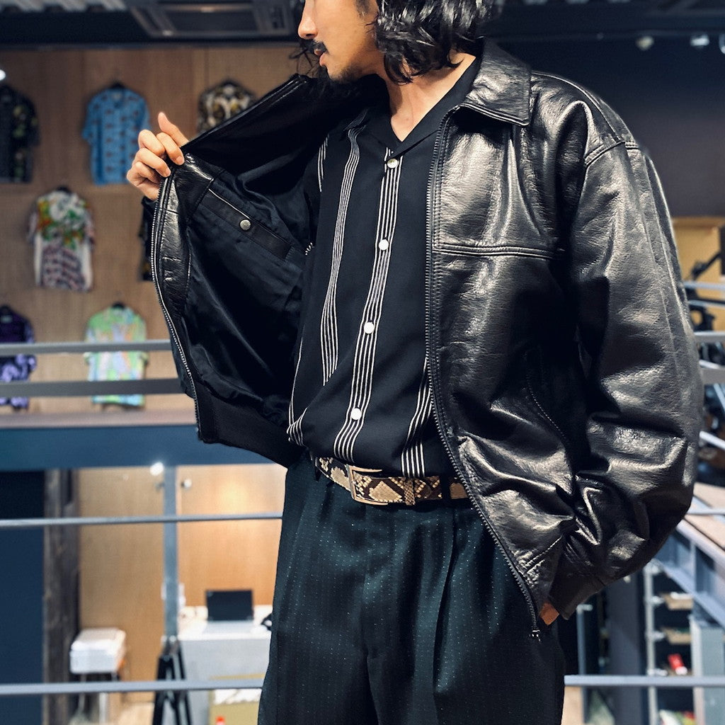 LEATHER JACKET #BLACK [23FW-WMO-BL01]