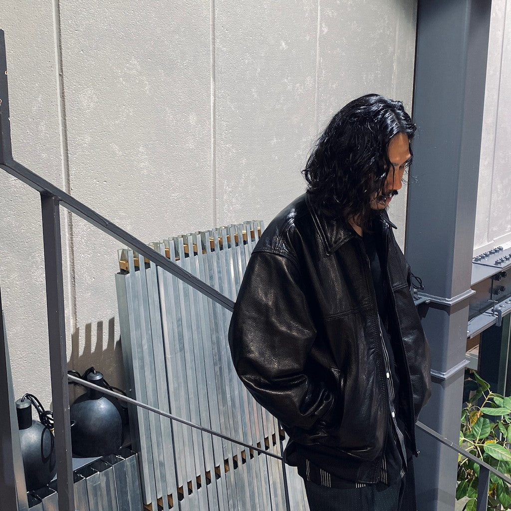 LEATHER JACKET #BLACK [23FW-WMO-BL01]