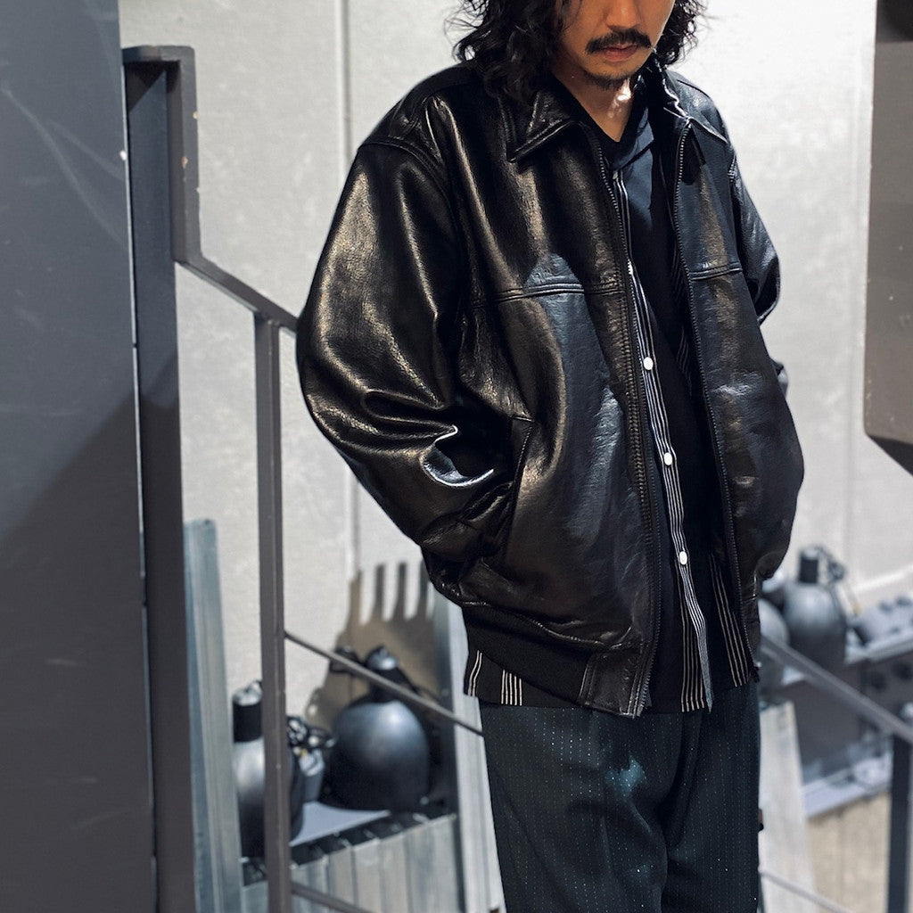 LEATHER JACKET #BLACK [23FW-WMO-BL01]