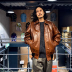 LEATHER JACKET #BROWN [23FW-WMO-BL01]