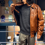 LEATHER JACKET #BROWN [23FW-WMO-BL01]