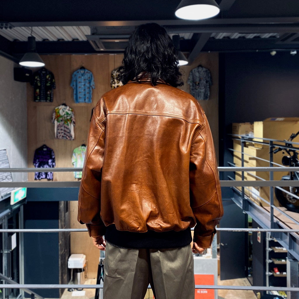 LEATHER JACKET #BROWN [23FW-WMO-BL01]