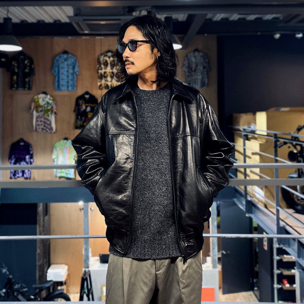 LEATHER JACKET #BLACK [23FW-WMO-BL01]